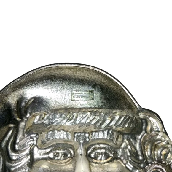 Vintage International Silver Co. Santa Clause Silver Plated Candy Dish Tray 8" - Picture 5 of 9